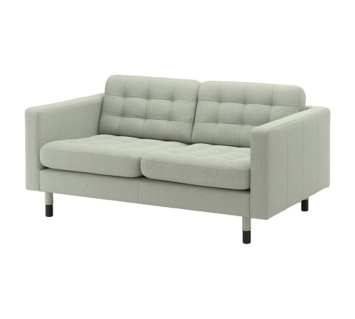 Sofa 2-osobowa, Gunnared jasnozielony/drewno/czarny LANDSKRONA 894.442.11