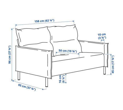 Sofa dwuosobowa, Gunnared beżowy MANNARP 896.040.30