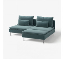 Sofa 2-osobowa z szezlongiem, Alhamn ciemny szaroniebieski SÖDERHAMN 996.217.79