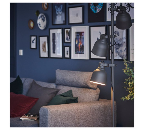 Sofa 3-osobowa, z zagłówkiem/Gunnared średnioszary VIMLE 093.990.24