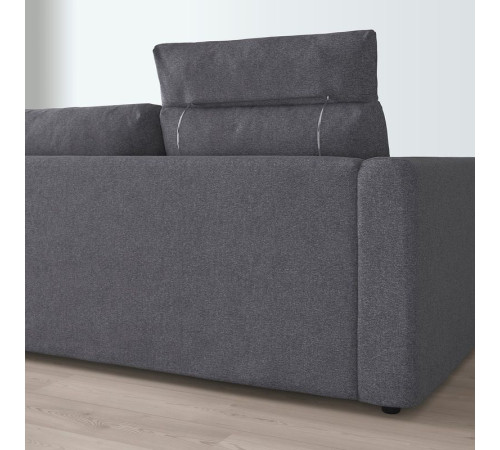 Sofa 3-osobowa, z zagłówkiem/Gunnared średnioszary VIMLE 093.990.24