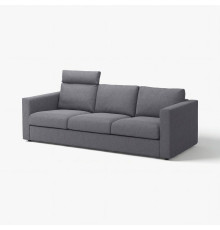 Sofa 3-osobowa, z zagłówkiem/Gunnared średnioszary VIMLE 093.990.24