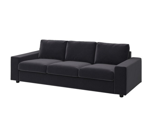 Sofa 3-osobowa, z szerokimi podłokietnikami/Djuparp ciemnoszary VIMLE 094.326.79