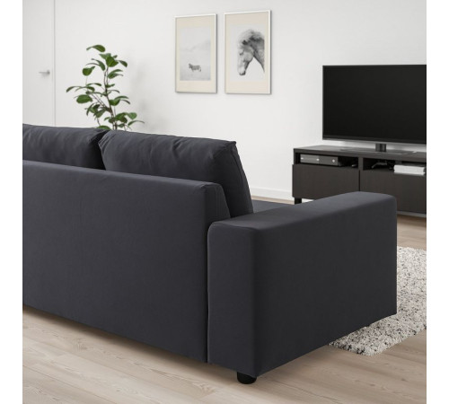 Sofa 3-osobowa, z szerokimi podłokietnikami/Djuparp ciemnoszary VIMLE 094.326.79