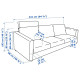 Sofa 3-osobowa, z zagłówkiem/Djuparp ciemnoszary VIMLE 094.336.07