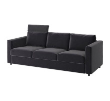 Sofa 3-osobowa, z zagłówkiem/Djuparp ciemnoszary VIMLE 094.336.07
