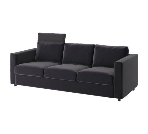 Sofa 3-osobowa, z zagłówkiem/Djuparp ciemnoszary VIMLE 094.336.07