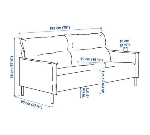 Sofa 3-osobowa, Gunnared beżowy MANNARP 096.040.34