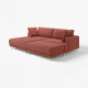 Sofa modułowa, 3-osobowa, z szezlongiem, lewy z podnóżkiem/Samsala brązowoczerwony UPPÅKRA 096.130.76