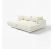 Sofa modułowa, 3-osobowa, z szezlongiem, prawy z podnóżkiem/Axvall kremowy UPPÅKRA 096.130.81