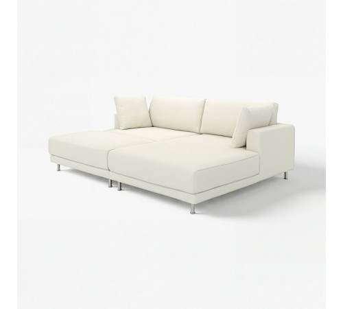 Sofa modułowa, 3-osobowa, z szezlongiem, prawy z podnóżkiem/Axvall kremowy UPPÅKRA 096.130.81