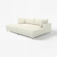 Sofa modułowa, 3-osobowa, z szezlongiem, prawy z podnóżkiem/Axvall kremowy UPPÅKRA 096.130.81