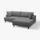 Sofa modułowa, 3-osobowa, z szezlongiem, prawy/Johanneshov ciemnoszary UPPÅKRA 096.140.66