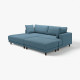 Sofa modułowa, 3-osobowa, z szezlongiem, lewy z podnóżkiem/Axvall ciemny szaroniebieski UPPÅKRA 096.141.89