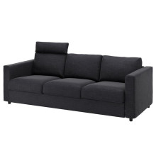 Sofa 3-osobowa, z zagłówkiem/Hillared antracyt VIMLE 194.342.77