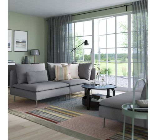 Sofa 3-osobowa, z otwartym końcem/Tonerud szary SÖDERHAMN 194.521.10