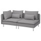 Sofa 3-osobowa, z otwartym końcem/Tonerud szary SÖDERHAMN 194.521.10
