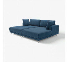 Sofa modułowa, 3-osobowa, z szezlongiem, prawy z podnóżkiem/Samsala granatowy UPPÅKRA 196.130.85