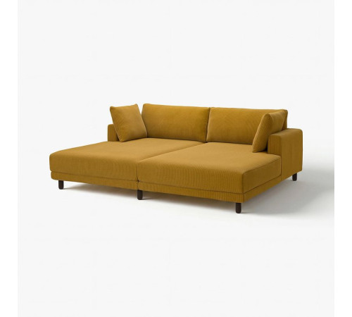 Sofa modułowa, 3-osobowa, z szezlongami/Samsala żółtobrązowy UPPÅKRA 196.141.79