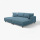 Sofa modułowa, 3-osobowa, z szezlongiem, prawy z podnóżkiem/Axvall ciemny szaroniebieski UPPÅKRA 196.141.98