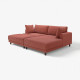 Sofa modułowa, 3-osobowa, z szezlongiem, prawy z podnóżkiem/Samsala brązowoczerwony UPPÅKRA 196.142.02