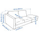 Sofa 3-osobowa, z otwartym końcem/Grann/Bomstad czarny VIMLE 293.066.65