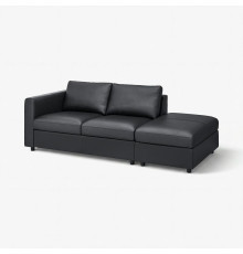 Sofa 3-osobowa, z otwartym końcem/Grann/Bomstad czarny VIMLE 293.066.65