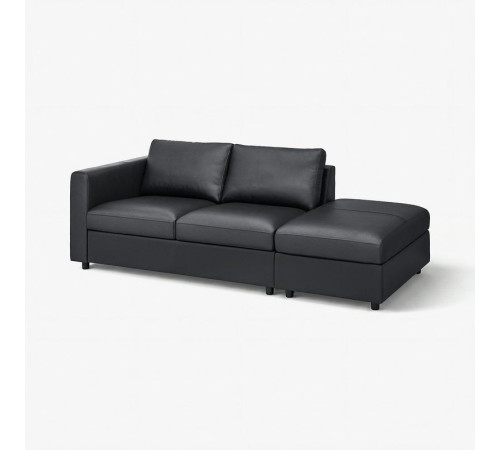 Sofa 3-osobowa, z otwartym końcem/Grann/Bomstad czarny VIMLE 293.066.65