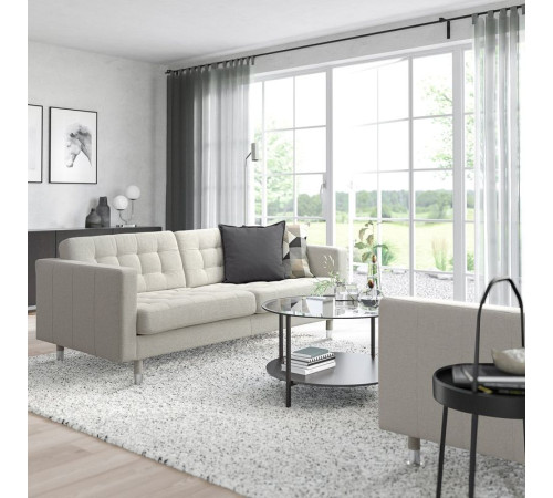 Sofa 3-osobowa, Gunnared beżowy/metal LANDSKRONA 294.353.23