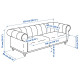 Sofa 3-osobowa, Lejde/szary/zielony brzoza VISKAFORS 294.433.37