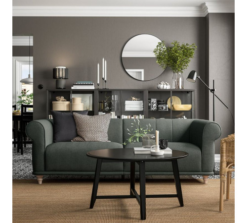 Sofa 3-osobowa, Lejde/szary/zielony brzoza VISKAFORS 294.433.37