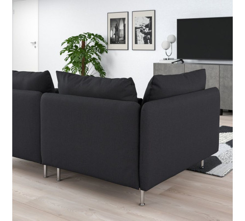 Sofa 3-osobowa, z otwartym końcem/Fridtuna ciemnoszary SÖDERHAMN 294.496.26