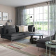 Sofa 3-osobowa, z otwartym końcem/Fridtuna ciemnoszary SÖDERHAMN 294.496.26