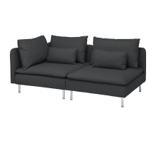 Sofa 3-osobowa, z otwartym końcem/Fridtuna ciemnoszary SÖDERHAMN 294.496.26