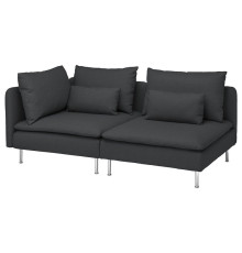 Sofa 3-osobowa, z otwartym końcem/Fridtuna ciemnoszary SÖDERHAMN 294.496.26