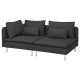 Sofa 3-osobowa, z otwartym końcem/Fridtuna ciemnoszary SÖDERHAMN 294.496.26