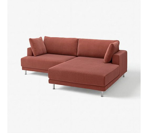 Sofa modułowa, 3-osobowa, z szezlongiem, prawy/Samsala brązowoczerwony UPPÅKRA 296.130.23
