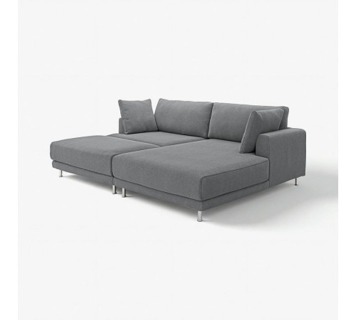Sofa modułowa, 3-osobowa, z szezlongiem, prawy z podnóżkiem/Johanneshov ciemnoszary UPPÅKRA 296.130.80