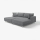 Sofa modułowa, 3-osobowa, z szezlongiem, prawy z podnóżkiem/Johanneshov ciemnoszary UPPÅKRA 296.130.80