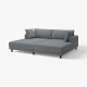 Sofa modułowa, 3-osobowa, z szezlongami/Johanneshov ciemnoszary UPPÅKRA 296.141.74