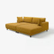 Sofa modułowa, 3-osobowa, z szezlongiem, prawy z podnóżkiem/Samsala żółtobrązowy UPPÅKRA 296.142.06