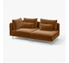 Sofa 3-osobowa, z otwartym końcem/Alhamn ciemny żółto-brązowy SÖDERHAMN 296.221.26