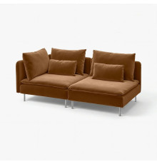 Sofa 3-osobowa, z otwartym końcem/Alhamn ciemny żółto-brązowy SÖDERHAMN 296.221.26