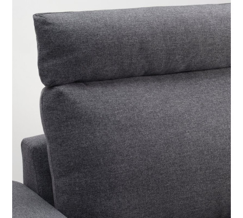 Sofa 3-osobowa, z zagłówkiem z szerokimi podłokietnikami/Gunnared średnioszary VIMLE 394.013.27