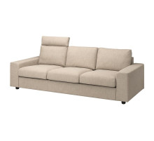 Sofa 3-osobowa, z zagłówkiem z szerokimi podłokietnikami/Hillared beżowy VIMLE 394.327.67