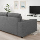 Sofa 3-osobowa, z szerokimi podłokietnikami/Lejde szary-czarny VIMLE 394.328.09