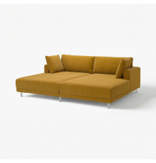 Sofa modułowa, 3-osobowa, z szezlongami/Samsala żółtobrązowy UPPÅKRA 396.130.70