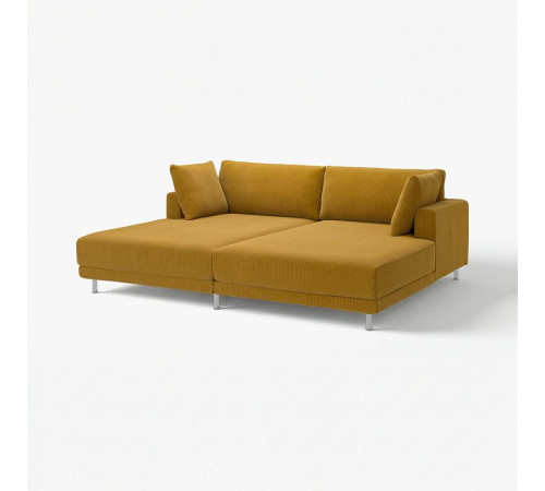 Sofa modułowa, 3-osobowa, z szezlongami/Samsala żółtobrązowy UPPÅKRA 396.130.70