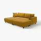 Sofa modułowa, 3-osobowa, z szezlongiem, lewy z podnóżkiem/Samsala żółtobrązowy UPPÅKRA 396.141.97