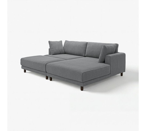 Sofa modułowa, 3-osobowa, z szezlongiem, prawy z podnóżkiem/Johanneshov ciemnoszary UPPÅKRA 396.142.01